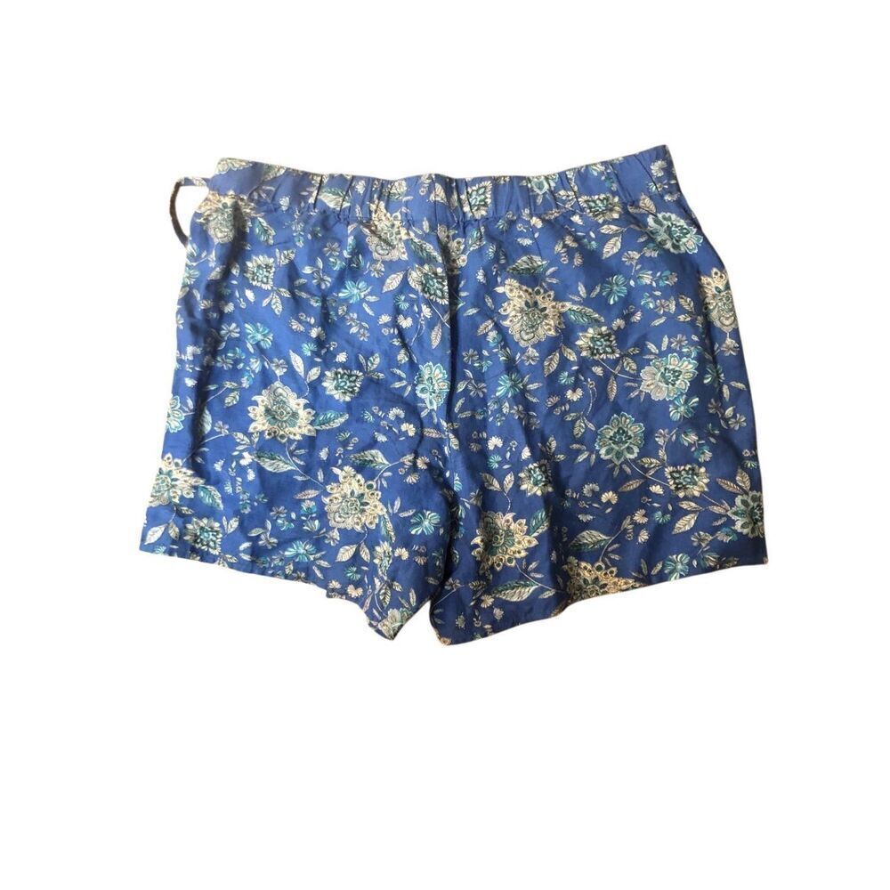 NWT Floral linen skort J Jill linen blend wrap blue ditzy floral skort. Elastic - Picture 5 of 13